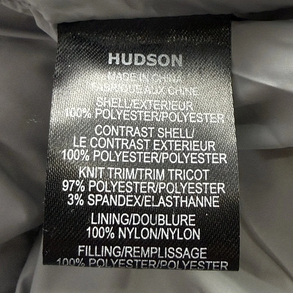 NWT HUDSON Jeans Twill Quilted Puffer Jacket Men's Sz‎ Large Off White/Black